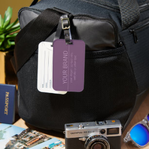 Your Brand or Business Name Modern Purple Mauve  Luggage Tag