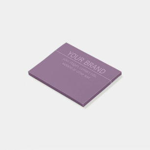 Your Brand or Business Name Modern Purple Mauve  Post-it Notes