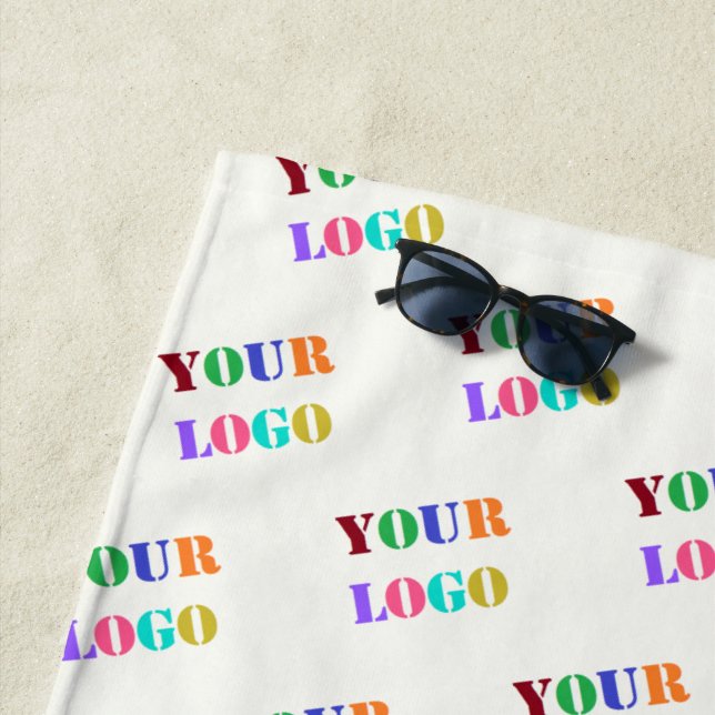 Your Branded Business Logo Beach Towel Example (In Situ)