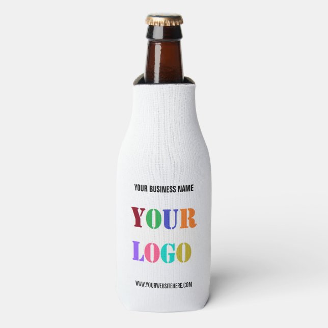 Your Branded Logo and Text Bottle Cooler Example (Bottle Front)