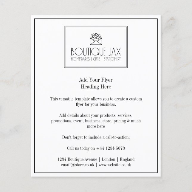 Your Branding and Logo Simple White Flyer (Front)