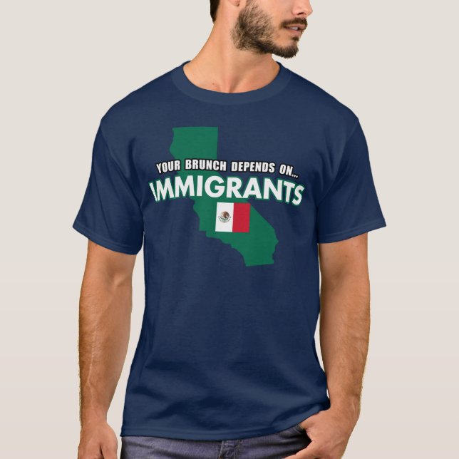 Your Brunch Depends On Immigrants Meico Flag vinta T-Shirt (Front)