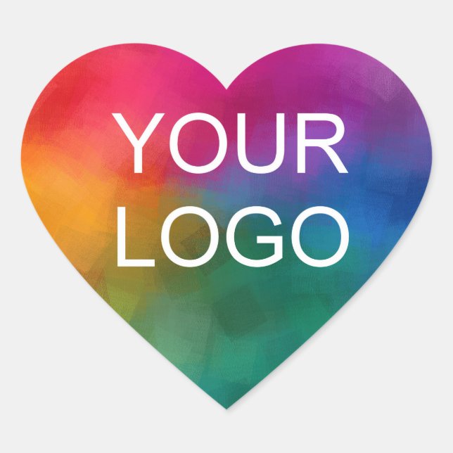 Your Business Company Corporate Team Logo Here Heart Sticker (Front)