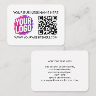 Your Business Company Team Logo & QR Code & Text Card