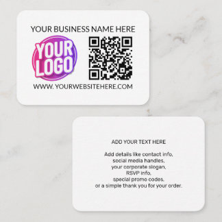 Your Business Company Team Logo & QR Code & Text Card