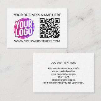 Your Business Company Team Logo & QR Code & Text Card