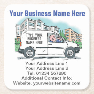 Your Business Details on Square Paper Coaster