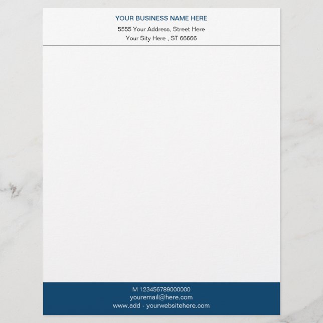 Your Business Logo Address Personalised Modern Custom Letterhead (Front)