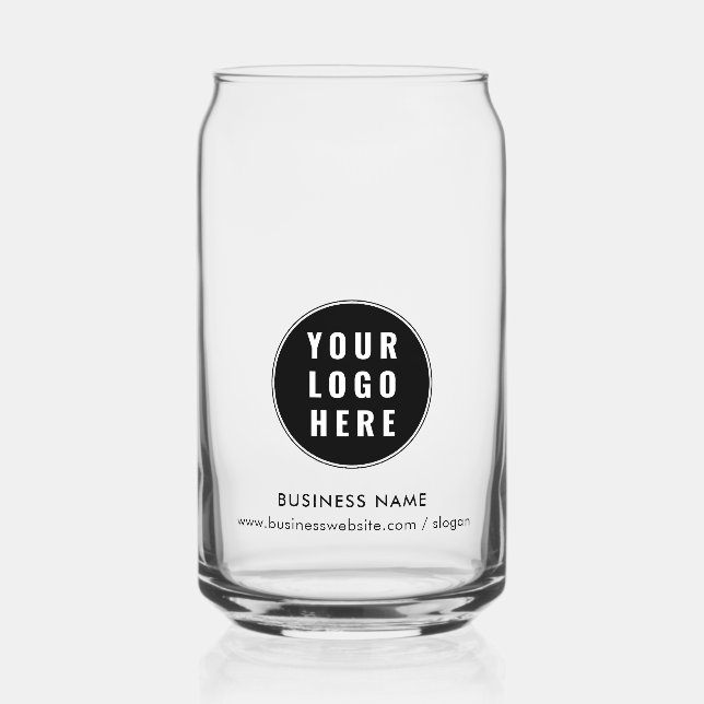 Your Business Logo and Company Employees Custom Can Glass (Front)