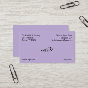 Your Business Logo and Company Information Purple Card
