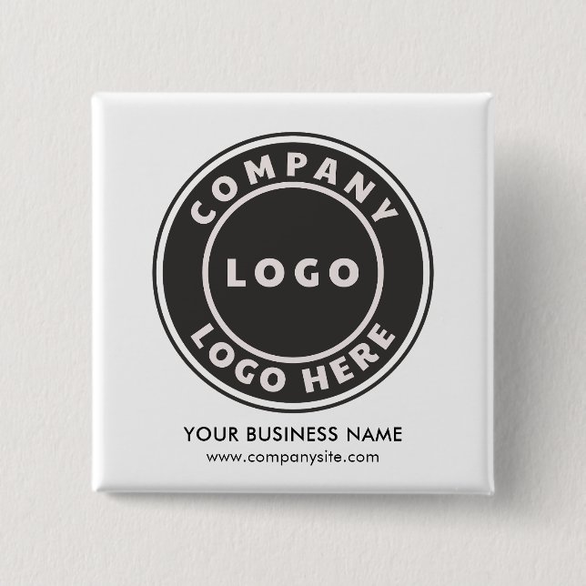 Your Business Logo and Company Website Custom 15 Cm Square Badge (Front)