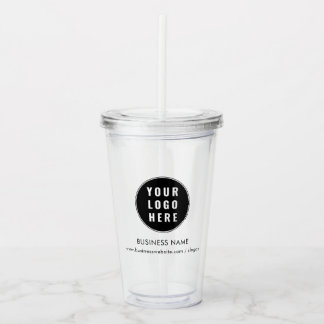 Your Business Logo and Company Website Custom Acrylic Tumbler