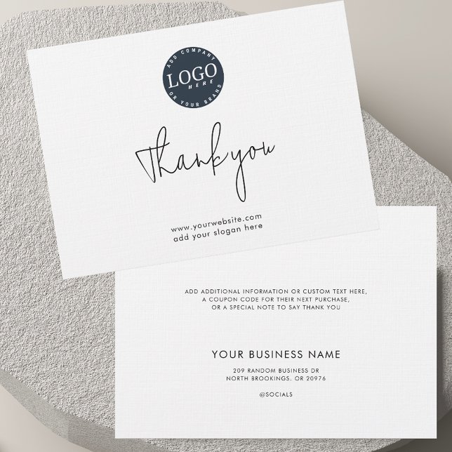 Your Business Logo and Company Website Custom Thank You Card (Your Business Logo and Company Website Custom Thank You Card)