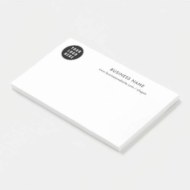 Your Business Logo and Company Website Promotional Post-it Notes (Angled)