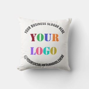 Your Business Logo and Custom Text Company Pillow