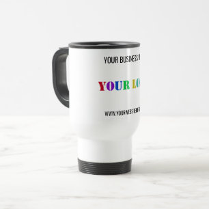 Your Business Logo and Custom Text Travel Mug
