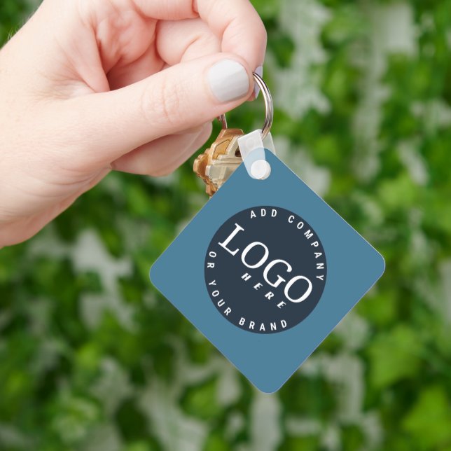 Your Business Logo and QR Code Employees Swag Key Ring (Hand)