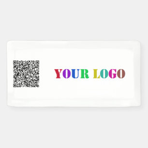 Your Business Logo and QR Code Promotional Banner