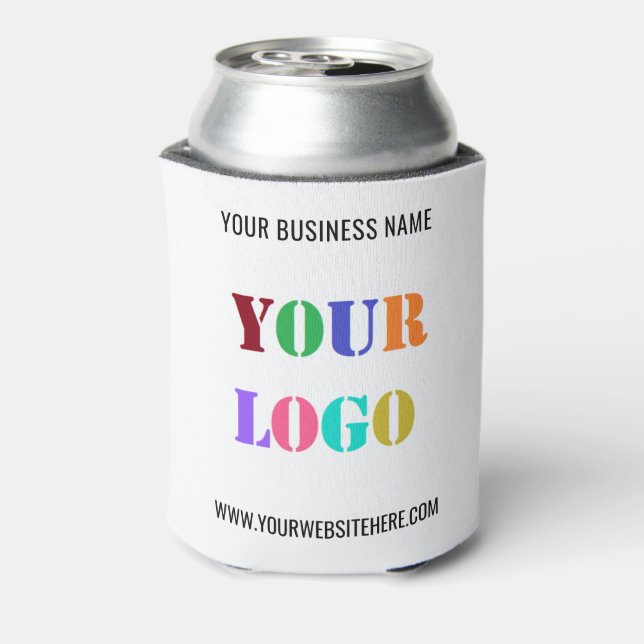 Your Business Logo and Text Branded Can Cooler (Can Back)