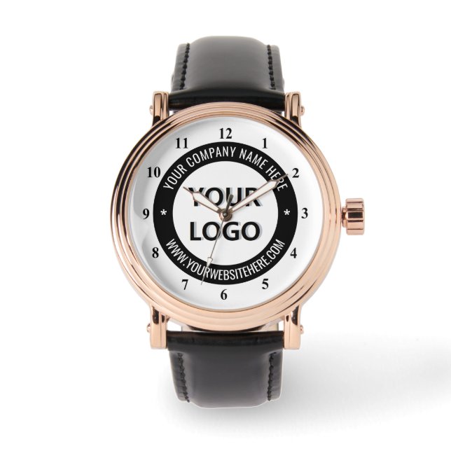 Your Business Logo and Text Branded Watch Example (Front)