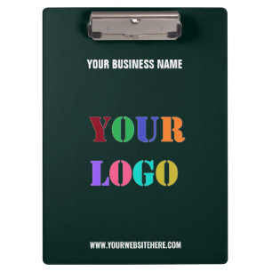 Your Business Logo and Text Clipboard Custom Colou