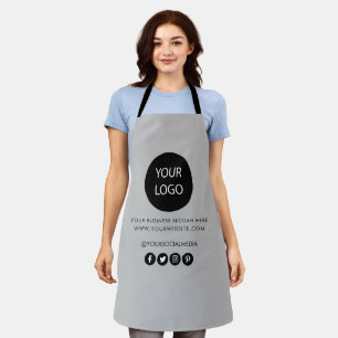 Your Business Logo and Text Company Branded Gray  Apron