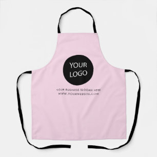 Your Business Logo and Text Company Branded Pink Apron