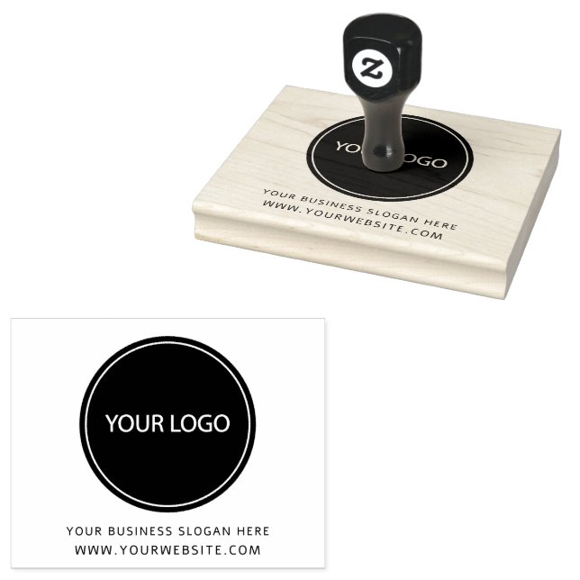 Your Business Logo and Text  Custom Large  Rubber Stamp (Stamped)