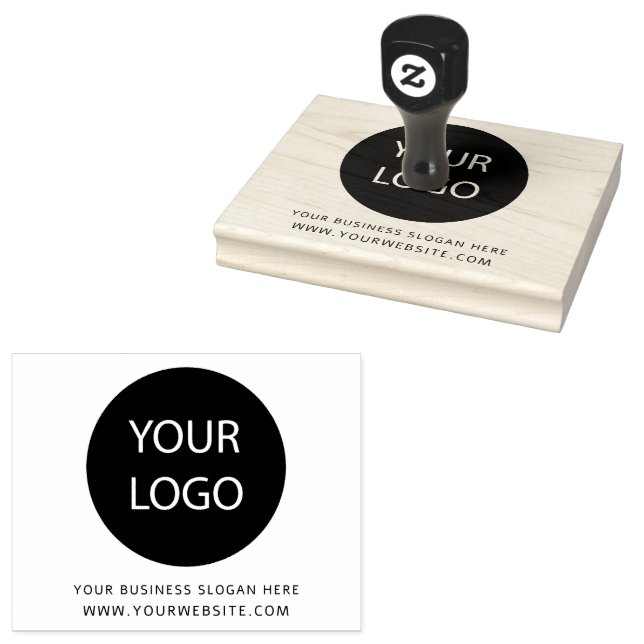 Your Business Logo and Text  Custom Large  Rubber Stamp (Stamped)
