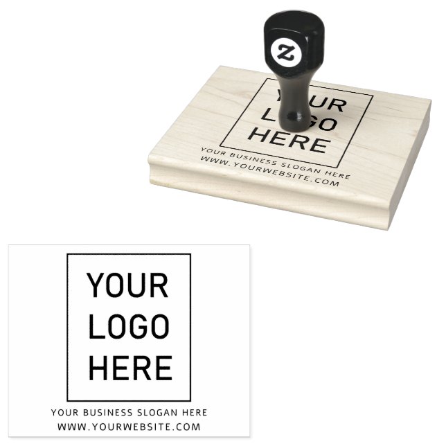 Your Business Logo and Text  Custom Large  Rubber Stamp (Stamped)