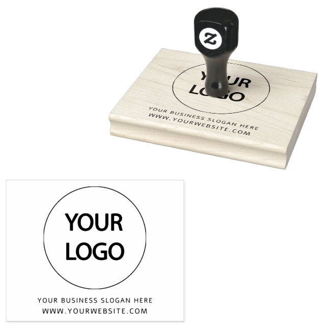 Your Business Logo and Text  Custom Large  Rubber Stamp (Stamped)