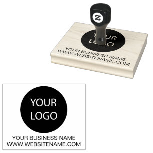 Your Business Logo and Text  Custom Rubber Stamp