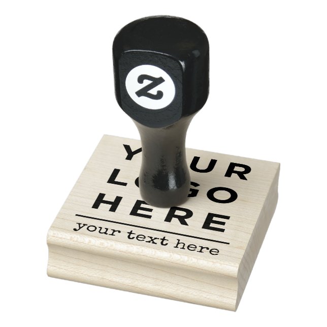 Your Business Logo and Text Custom Rubber Stamp (Stamp)