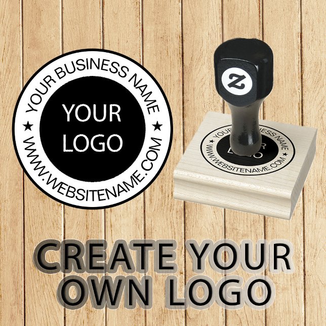 Your Business Logo and Text  Custom Rubber Stamp (Creator Uploaded)