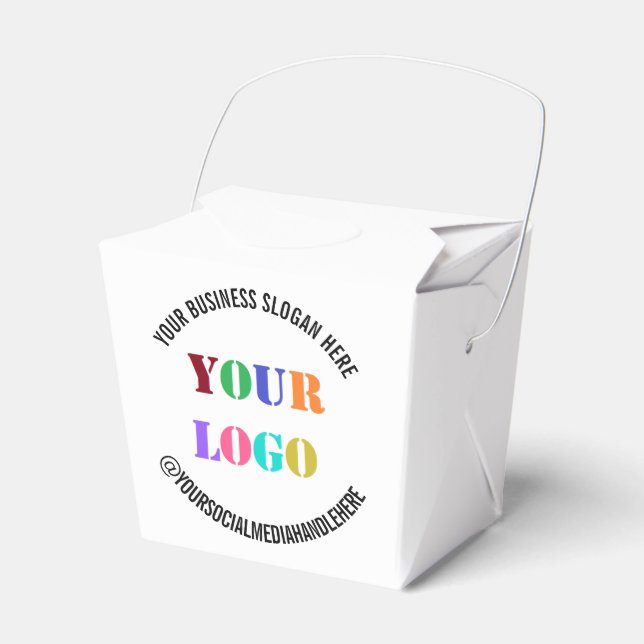 Your Business Logo and Text Favour Boxes Template (Front Side)