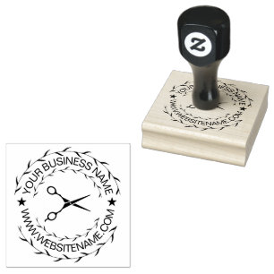 Your Business Logo and Text Hair Salon Scissors    Rubber Stamp