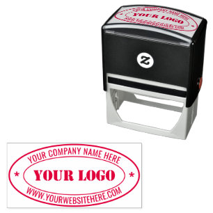 Your Business Logo and Text Oval Self-inking Stamp