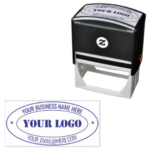 Your Business Logo and Text Oval Stamp Template