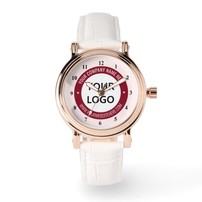 Your Business Logo and Text Personalised Watch (Front)