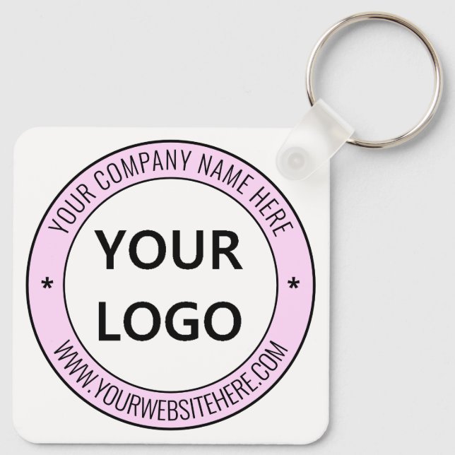 Your Business Logo and Text Promotional Keychain (Back)