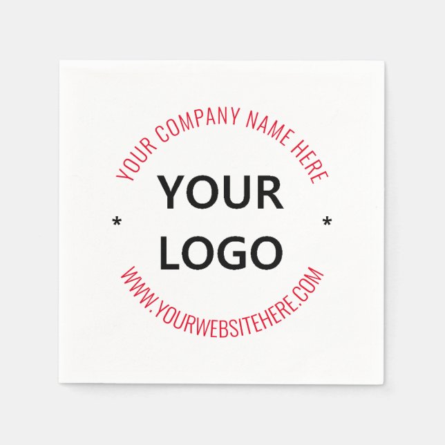 Your Business Logo and Text Promotional Napkins (Front)