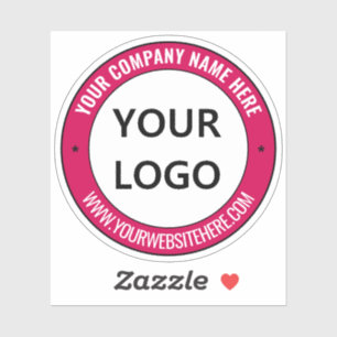 Your Business Logo and Text Sticker Custom Colours