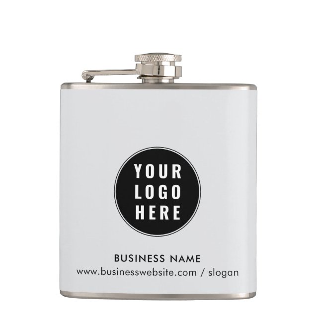 Your Business Logo and Website Company Promotional Hip Flask (Front)