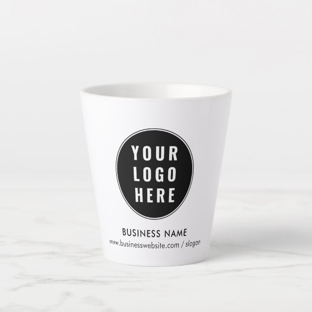 Your Business Logo and Website Company Promotional Latte Mug (Front)