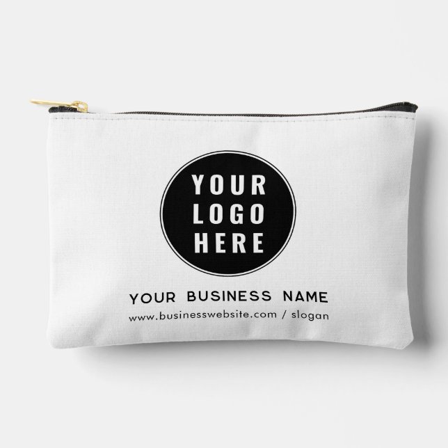 Your Business Logo and Website Custom Company Accessory Pouch (Front)