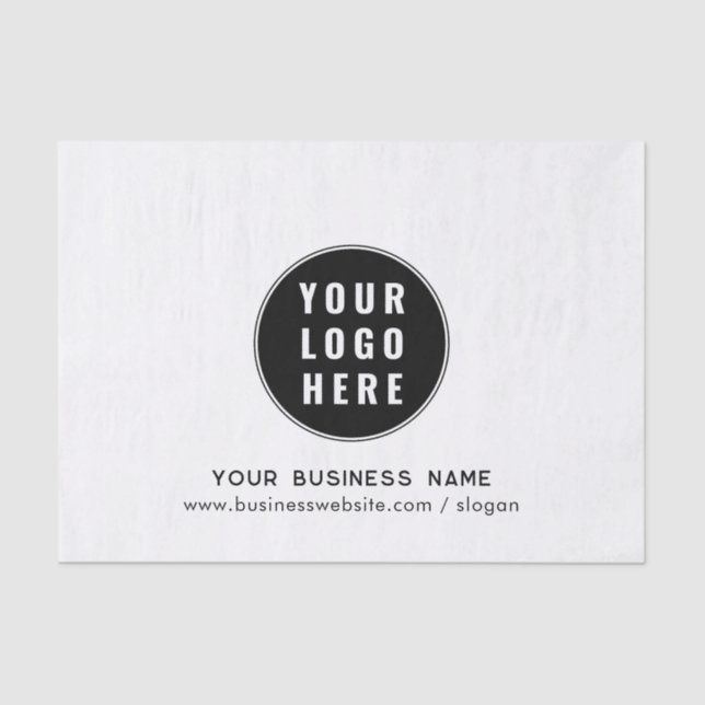 Your Business Logo and Website Custom Marketing Tissue Paper (Front)