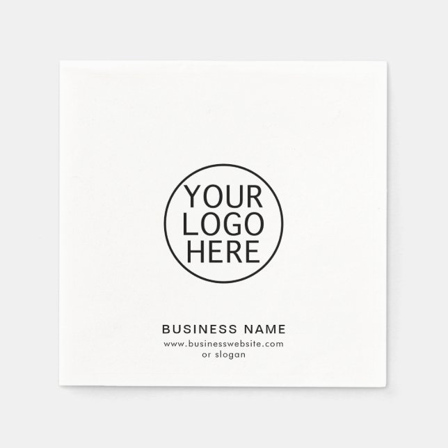 Your Business Logo and Website Custom Paper Napkin (Front)