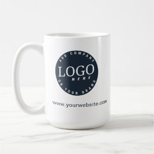 Your Business Logo and Website Minimalist Custom Coffee Mug