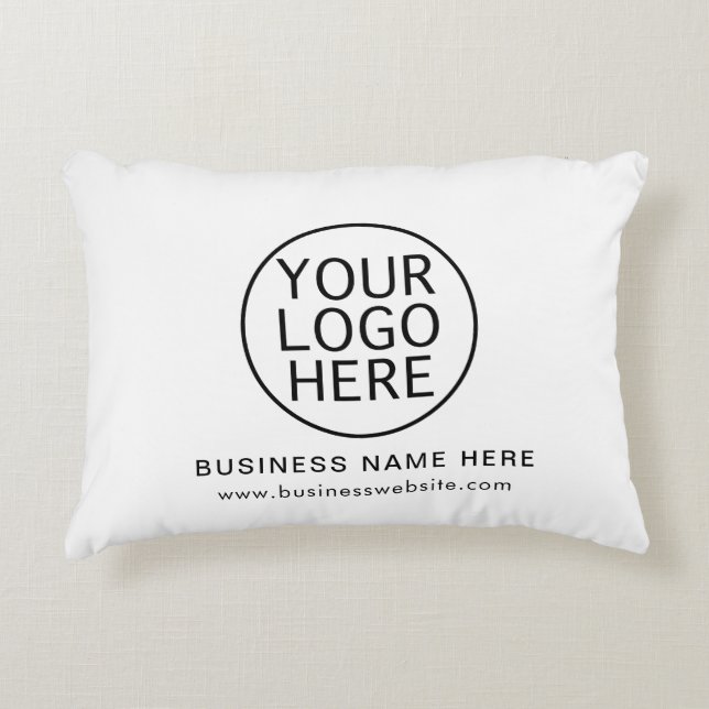 Your Business Logo and Website Simple Custom Decorative Cushion (Front)