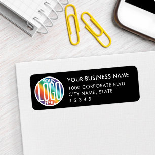 Your Business Logo Basic Black Return Address Label
